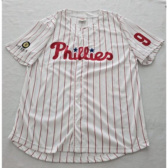 Philadelphia Phillies White and Red Striped Short Sleeve Jersey - Picture 1 of 10